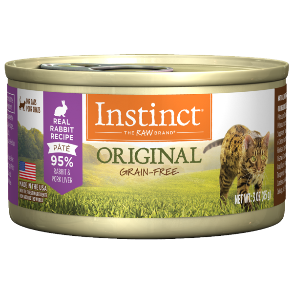 Instinct Original Grain-Free Real Rabbit Recipe Natural Wet Canned Cat Food, 3-oz (Size: 3-oz)