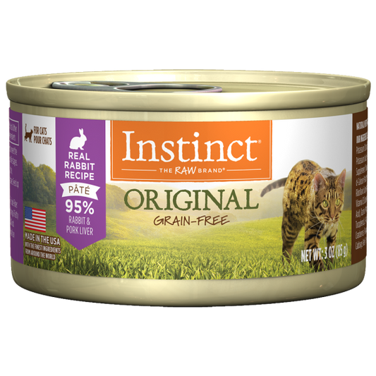 Instinct Original Grain-Free Real Rabbit Recipe Natural Wet Canned Cat Food, 3-oz (Size: 3-oz)