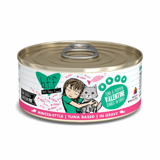 BFF MINCED Tuna & Pumpkin Valentine Dinner in Gravy Wet Cat Food Can, 5.5-oz (Size: 5.5-oz)