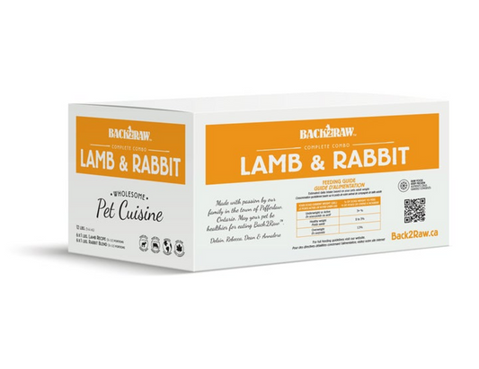 Back2Raw Complete Combo Meals Lamb Recipe & Rabbit Blend Frozen Dog Food, 12-lb (Size: 12-lb)