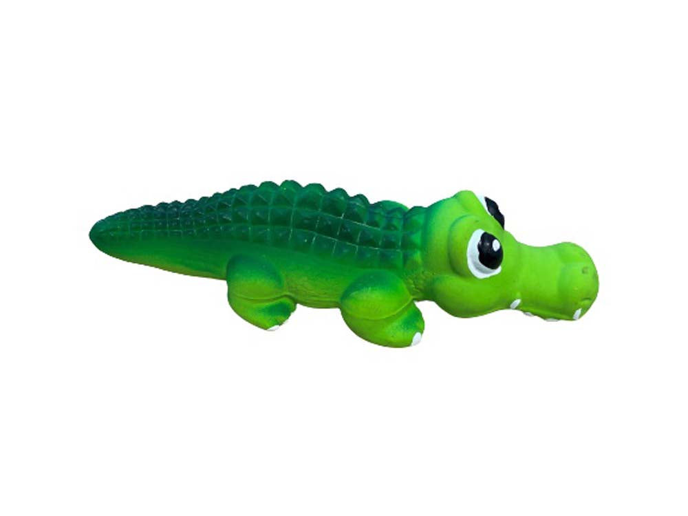 Bud'z Latex Alligator Squeaker Dog Toy Green, 15-cm (Size: 15-cm)