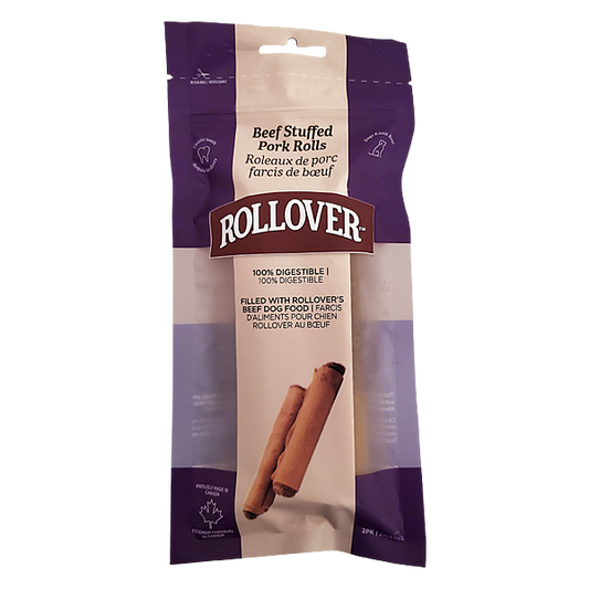 Rollover Premium Beef Stuffed Pork Rolls Dog Treats, 2-pk (Size: 2-pk)
