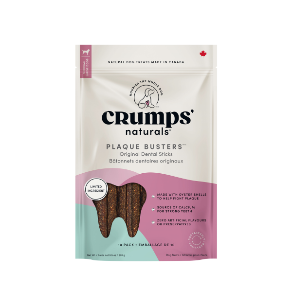 Crumps' Naturals Plaque Busters Original Dental Sticks Dog Treats, 7-in, 10-pk (Size: 7-in, 10-pk)
