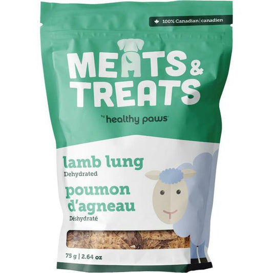 Healthy Paws Lamb Lung Dehydrated Dog Treats, 75-gram (Size: 75-gram)