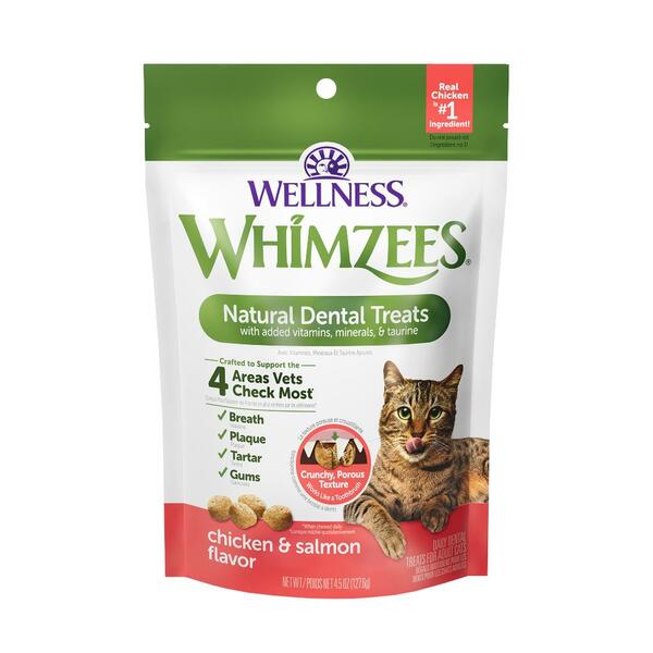 WHIMZEES Chicken & Salmon Natural Dental Cat Treats, 4.5-oz (Size: 4.5-oz)