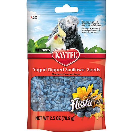 Kaytee Fiesta Blueberry Flavored Yogurt Dipped Sunflower Seeds Bird Treats, 2.5-oz
