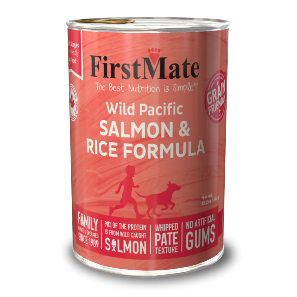 FirstMate Grain Friendly Wild Salmon & Rice Wet Dog Food, 12.2-oz (Size: 12.2-oz)