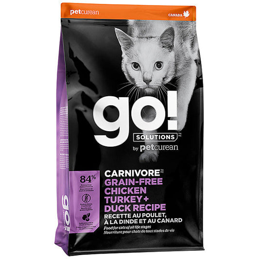 Go! Solutions Carnivore Chicken, Turkey, & Duck Grain-Free Dry Cat Food, 3-lb (Size: 3-lb)