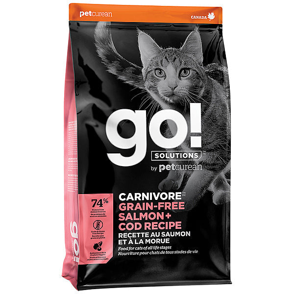 Go! Solutions Carnivore Salmon + Cod Grain-Free Dry Cat Food, 3-lb (Size: 3-lb)