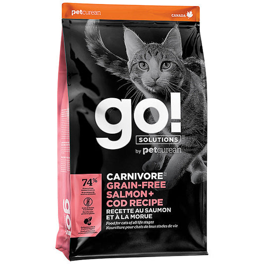 Go! Solutions Carnivore Salmon + Cod Grain-Free Dry Cat Food, 8-lb (Size: 8-lb)