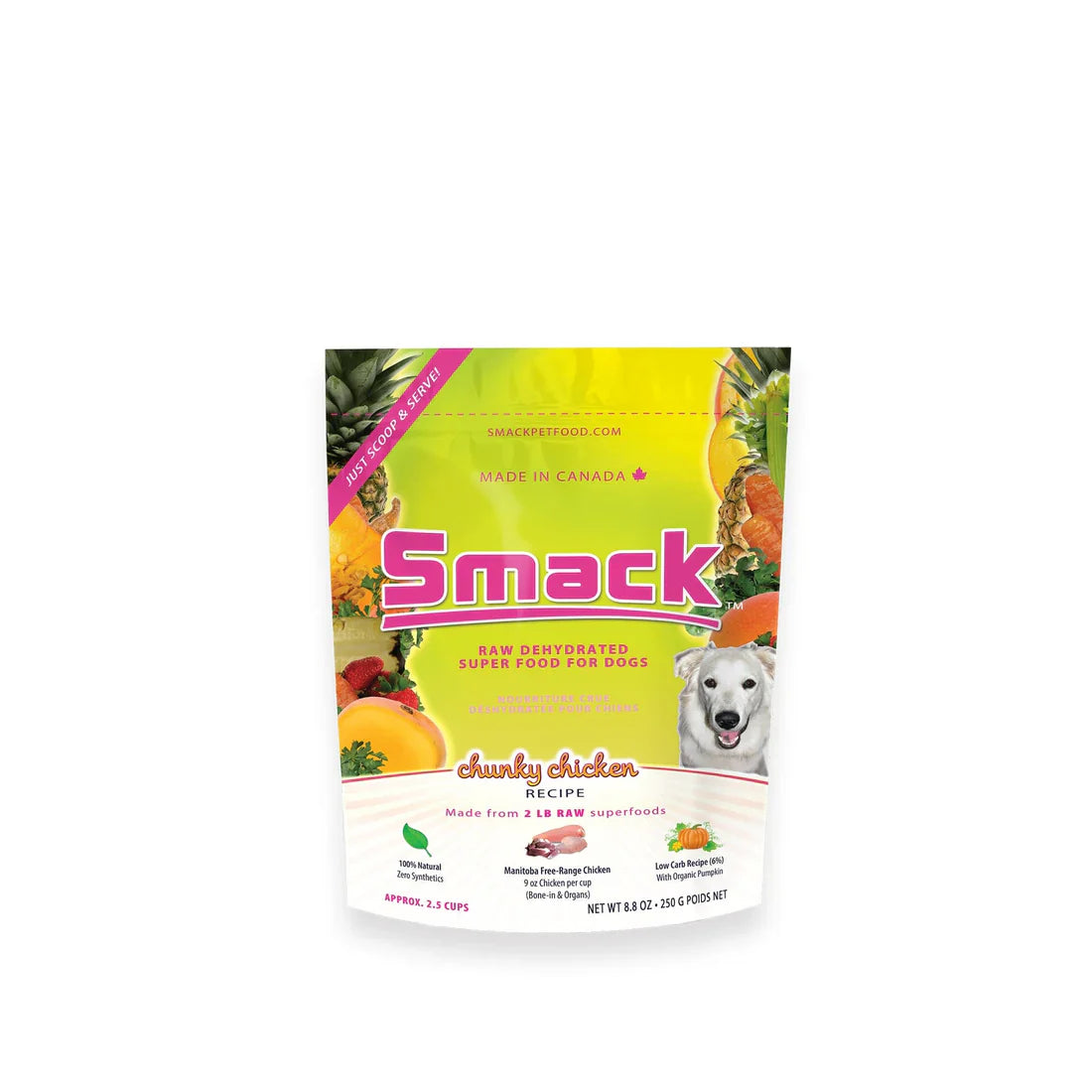 Smack Chunky Chicken Raw Dehydrated Dog Food, 2.5-kg (Size: 2.5-kg)