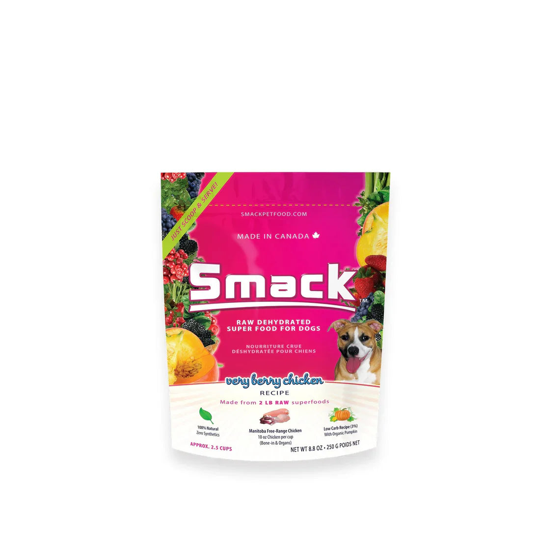Smack Chunky Chicken Raw Dehydrated Dog Food, 250-gram (Size: 250-gram)