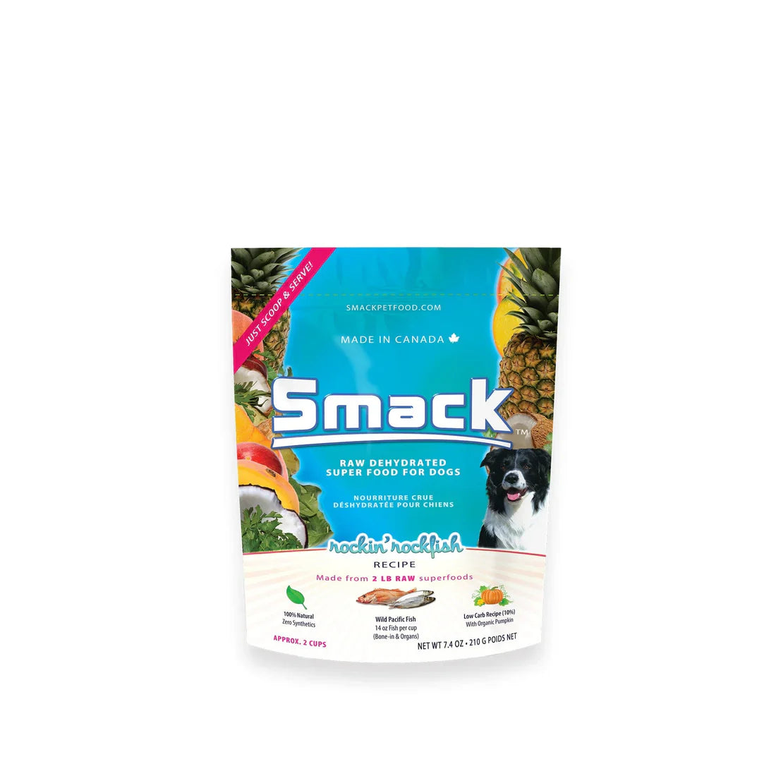 Smack Rockin' Rockfish Raw Dehydrated Dog Food, 210-gram (Size: 210-gram)