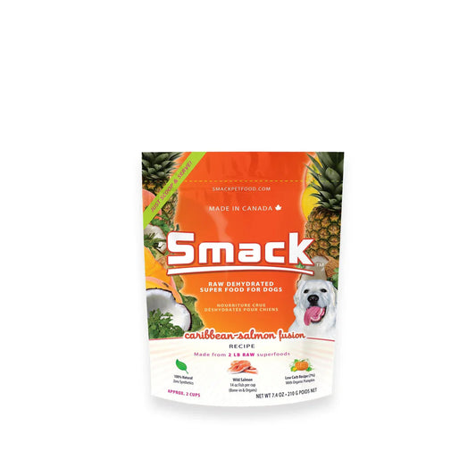 Smack Caribbean-Salmon Fusion Raw Dehydrated Dog Food, 210-gram (Size: 210-gram)
