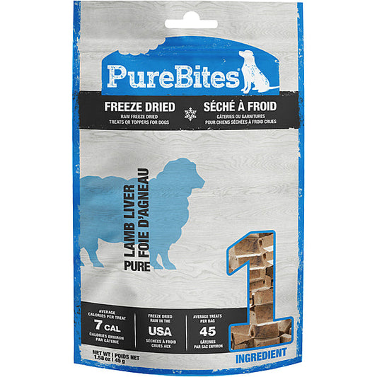 PureBites Lamb Liver Freeze-Dried Dog Treats, 1.58-oz (Size: 1.58-oz)