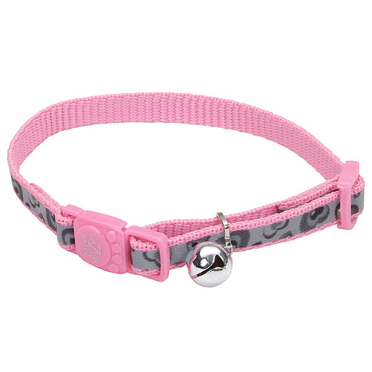 Lazer Brite Reflective Adjustable Breakaway Cat Collar, Pink New Hearts, 3/8-in (Size:  3/8-in)