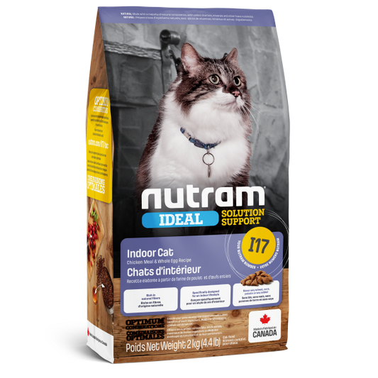 Nutram Ideal I17 Solution Support Indoor Cat Food, 2-kg (Size: 2-kg)