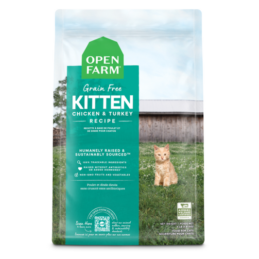 Open Farm Kitten Chicken & Turkey Recipe Grain-Free Dry Cat Food, 4-lb (Size: 4-lb)