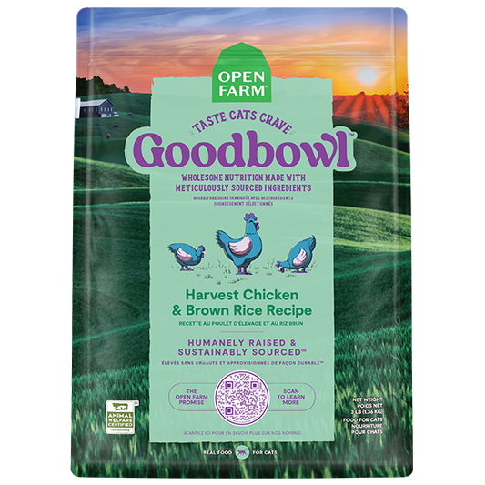 Open Farm Goodbowl Harvest Chicken & Brown Rice Dry Cat Food, 3-lb (Size: 3-lb)