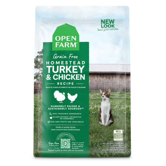 Open Farm Homestead Turkey & Chicken Recipe Grain-Free Dry Cat Food, 2-lb (Size: 2-lb)