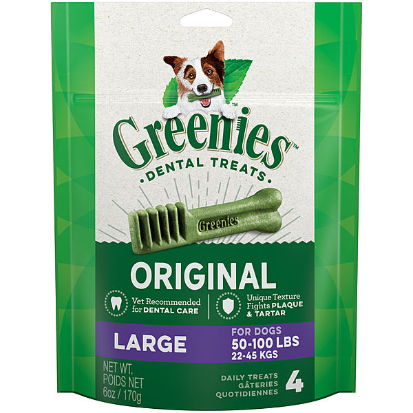 Greenies Original Large Dental Dog Treats, 6-oz, 4-count (Size: 4-count)