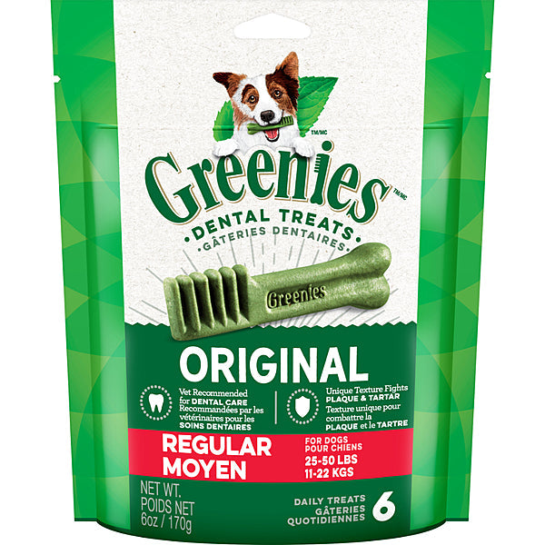 Greenies Original Regular Dental Dog Treats, 6-oz, 6-count (Size: 6-count)
