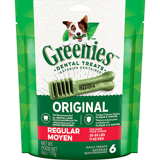 Greenies Original Regular Dental Dog Treats, 6-oz, 6-count (Size: 6-count)