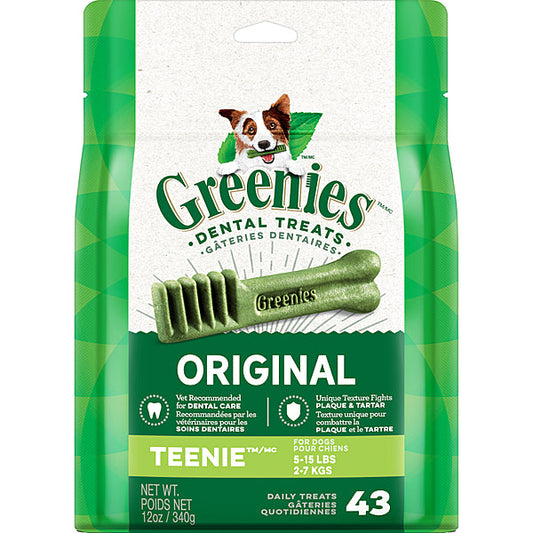 Greenies Original Teenie Dental Dog Treats, 12-oz, 43-count (Size: 43-count, Size: 43-count)