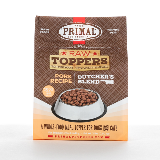 Primal Raw Toppers Butcher's Blend Pork Dog & Cat Food Topper, 2-lb (Size: 2-lb)