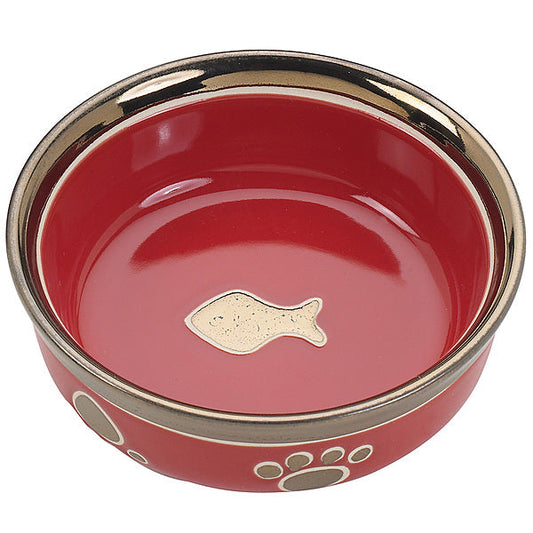 Ethical Pet Spot Ritz Copper Rim Dog Dish, Red, 5-in (Size: 5-in)