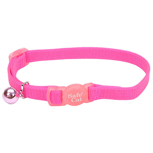 Safe Cat Adjustable Snag-Proof Breakaway Cat Collar, Pink Flamingo, 3/8-in x 8-12-in (Size: 3/8-in x 8-12-in)