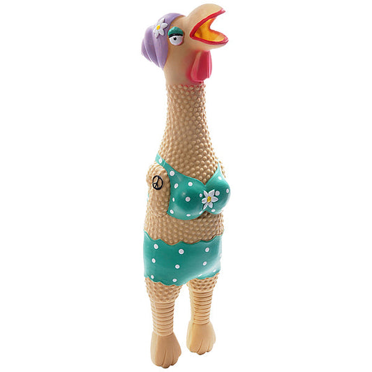 Charming Pet Squawkers Grandma Hippie Chick Dog Toy, Large (Size: Large)