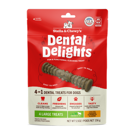 Stella & Chewy's Dental Delights Dog Treats, Large, 4-pk (Size: 4-pk)