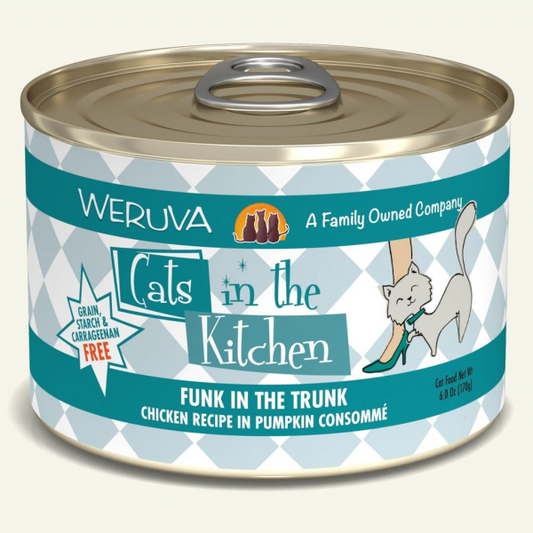 Cats in the Kitchen Funk in the Trunk Chicken Recipe in Pumpkin Consomme Wet Cat Food Can, 6-oz (Size: 6-oz)