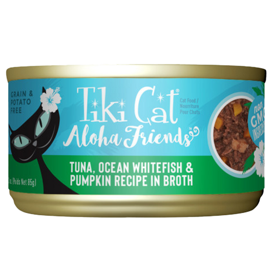 Tiki Cat Aloha Friends Tuna with Ocean Whitefish & Pumpkin Wet Cat Food, 3-oz can (Size: 3-oz)