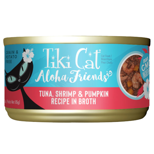 Tiki Cat Aloha Friends Tuna with Shrimp & Pumpkin Wet Cat Food, 3-oz can (Size: 3-oz)