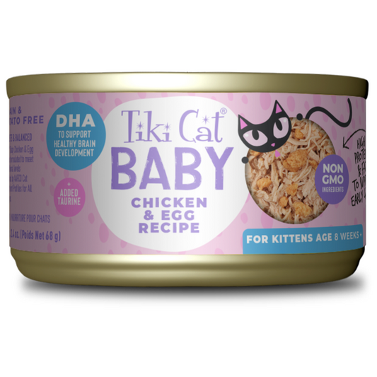 Tiki Cat Baby Chicken & Egg Canned Cat Food, 2.4-oz (Size: 2.4-oz)