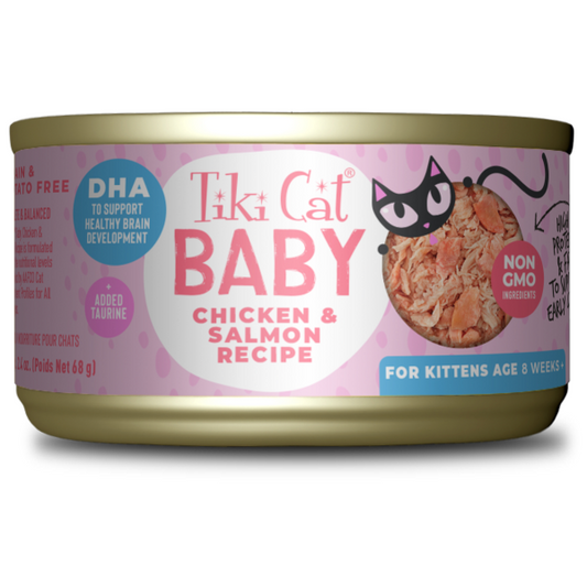 Tiki Cat Baby Chicken & Salmon Canned Cat Food, 2.4-oz (Size: 2.4-oz)