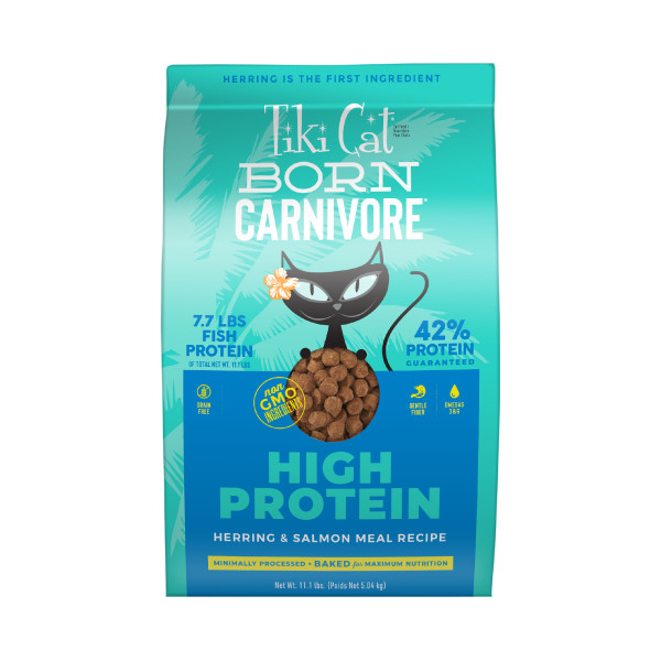 Tiki Cat Born Carnivore Herring & Salmon Dry Cat Food, 11.1-lb (Size: 11.1-lb)