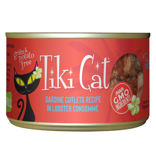Tiki Cat Grill Bora Bora Sardine Cutlets in Lobster Consomme Canned Cat Food, 6-oz (Size: 6-oz)
