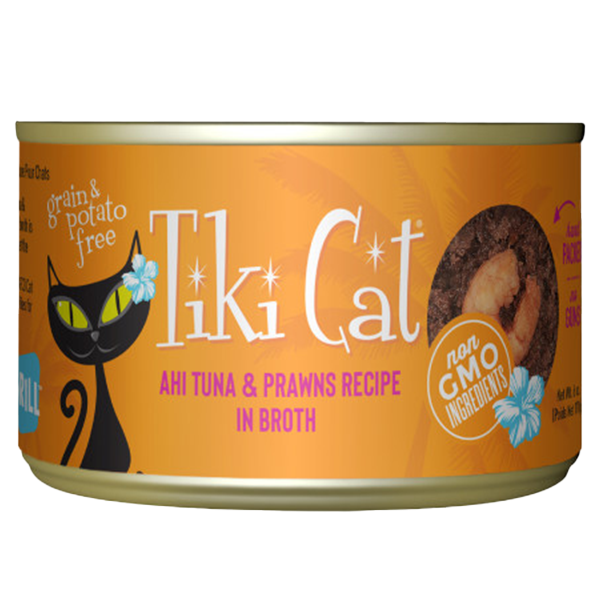 Tiki Cat Grill Manana Ahi Tuna with Prawns in Tuna Consomme Canned Cat Food, 6-oz (Size: 6-oz)