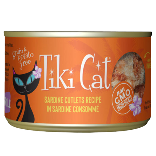 Tiki Cat Grill Sardine Cutlets Recipe in Sardine Consomme, 6-oz (Size: 6-oz)