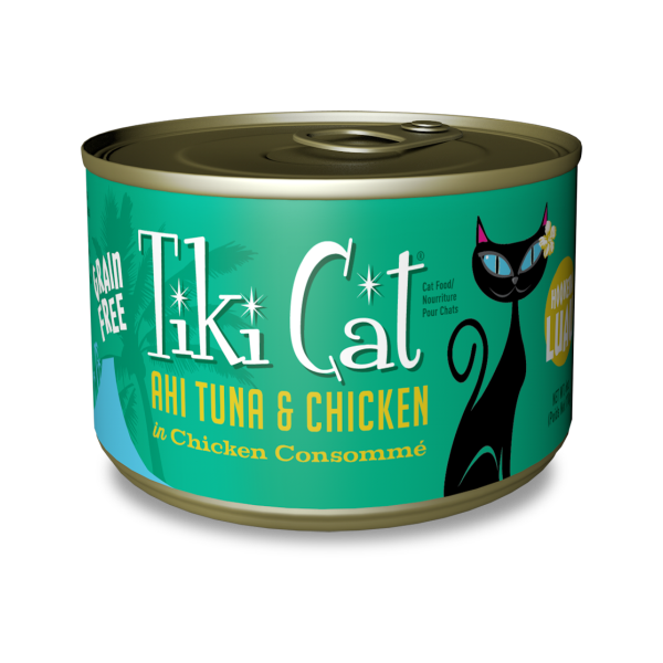 Tiki Cat Luau Ahi Tuna & Chicken Recipe in Chicken Consomme, 6-oz (Size: 6-oz)