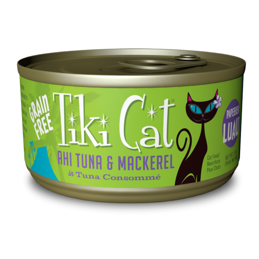 Tiki Cat Luau Ahi Tuna & Mackerel Recipe in Tuna Consomme, 2.8-oz (Size: 2.8-oz)
