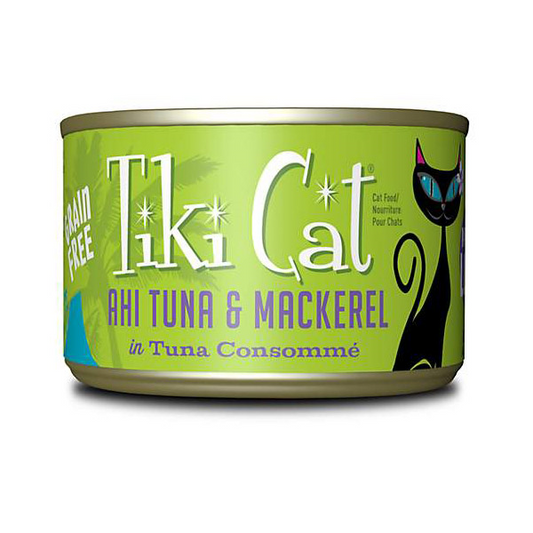 Tiki Cat Luau Ahi Tuna & Mackerel Recipe in Tuna Consomme, 6-oz (Size: 6-oz)