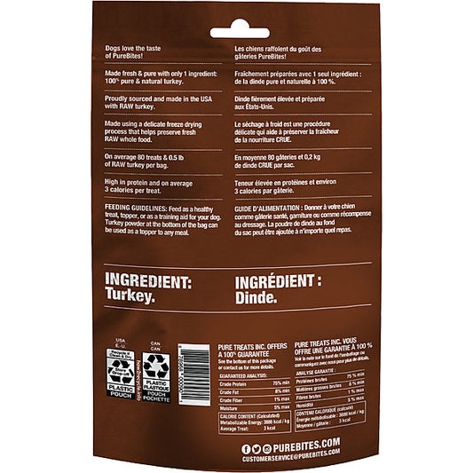 PureBites Turkey Freeze-Dried Dog Treats, 2.47-oz (Size: 2.47-oz)