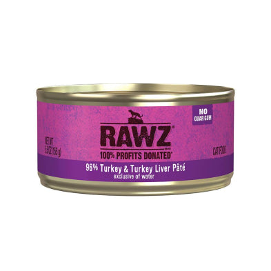 RAWZ 96% Turkey & Turkey Liver Wet Cat Food Can, 5.5-oz (Size: 5.5-oz)