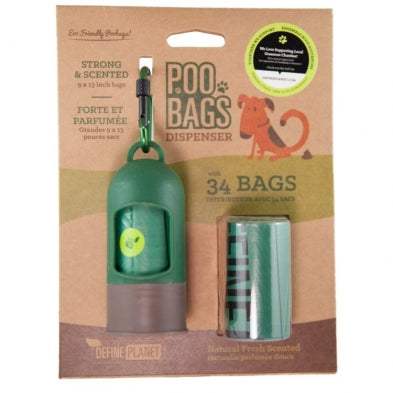 Define Planet Poo Bags Dispenser with 2 Rolls for Dogs