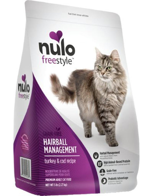 Nulo Cat Freestyle Hairball Management Turkey & Cod Recipe Grain-Free Dry Cat Food, 12-lb (Size: 12-lb)