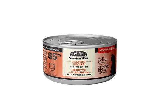 ACANA Premium Pate Salmon Recipe in Bone Broth Wet Cat Food Can (CA), 155-gram (Size: 155-gram)